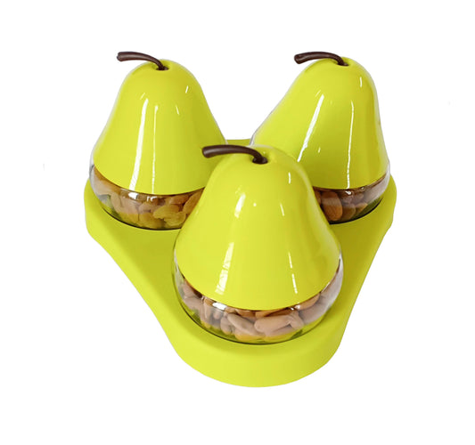 Green coloured Multi Purpose Pear Jars set of 3 with cap