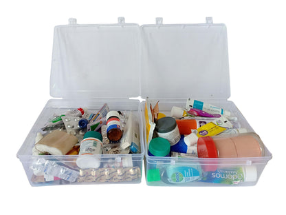 Clear Plastic Medium Storage Boxes open box