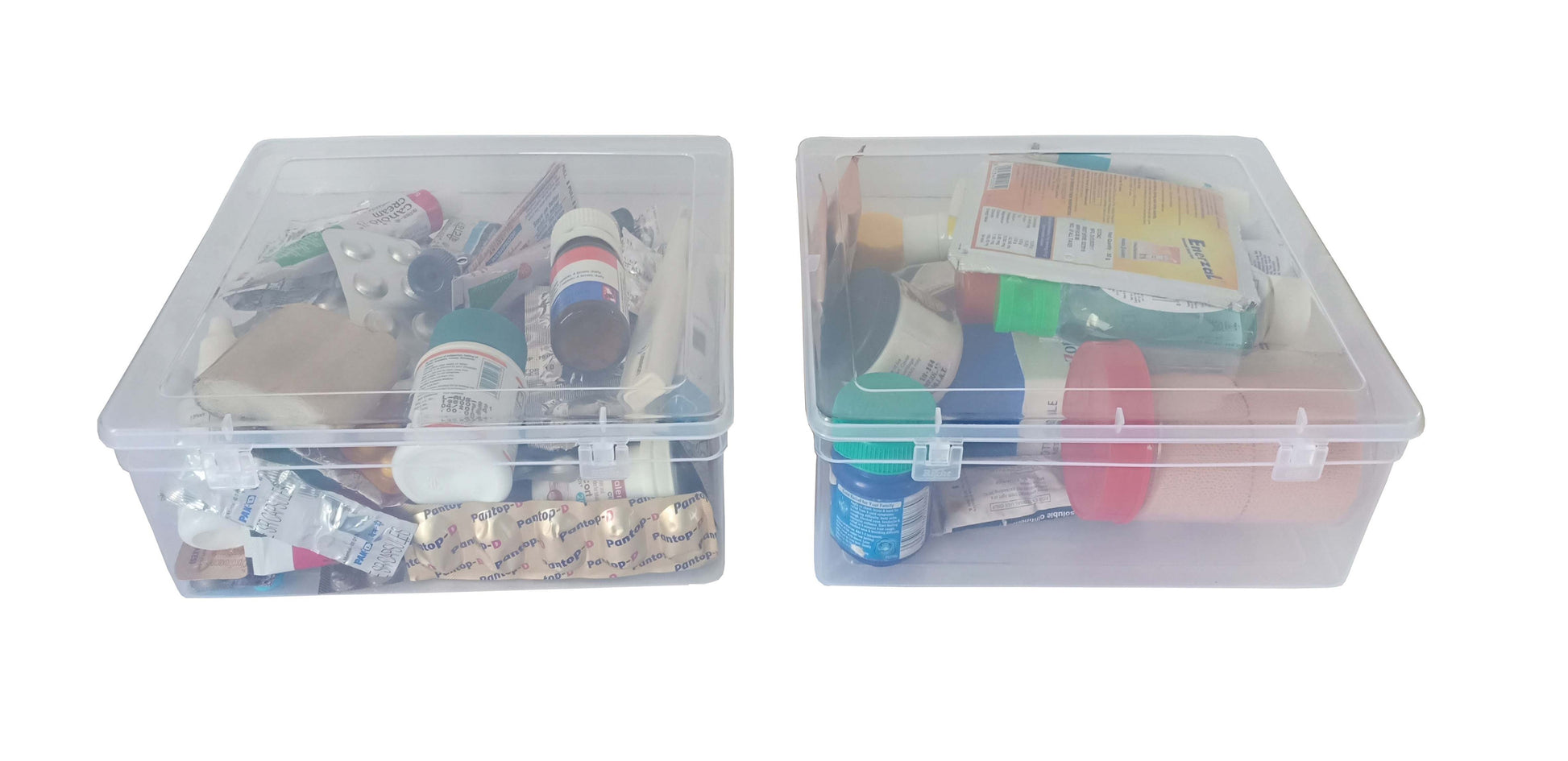 Clear Plastic Medium Storage Boxes set of 2