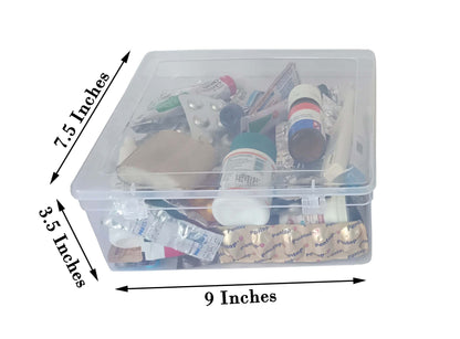 Clear Plastic Medium Storage Boxes front view showing box size