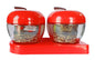 Glass Jars with Red cap front view stand includes set of 2