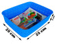 Plastic Checkered Small Storage Basket without lid Ocean Blue Colour showing of size