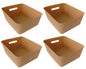 Plastic Checkered Large Storage Basket without lid Beige Colour side & upper view set of 4