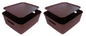 Plastic Checkered Large Storage Baskets with lid Chocolate Brown side & front view set of 2
