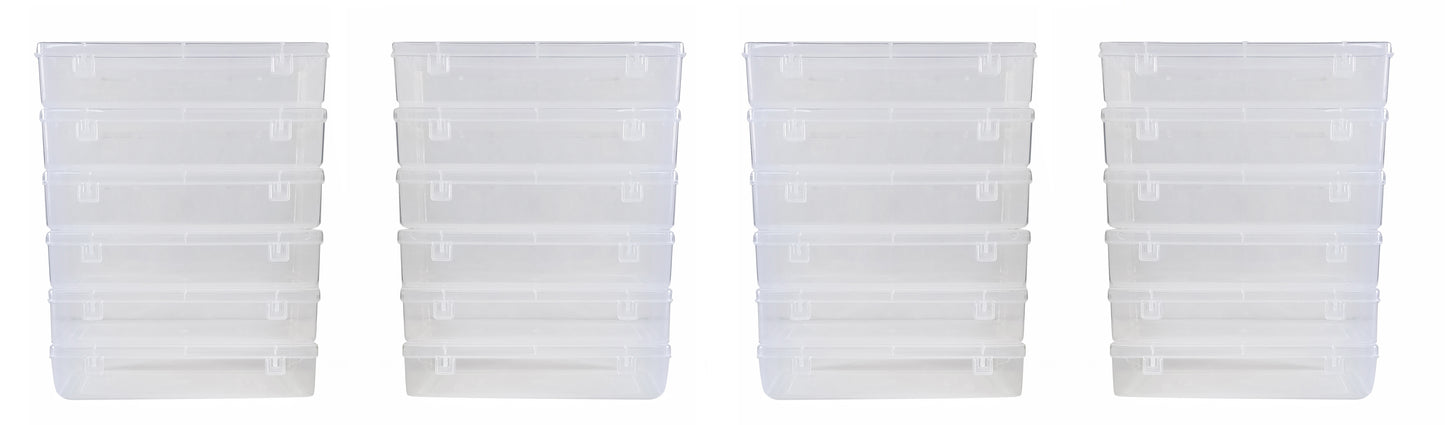 Clear Plastic Bright Small Storage Boxes set of 24