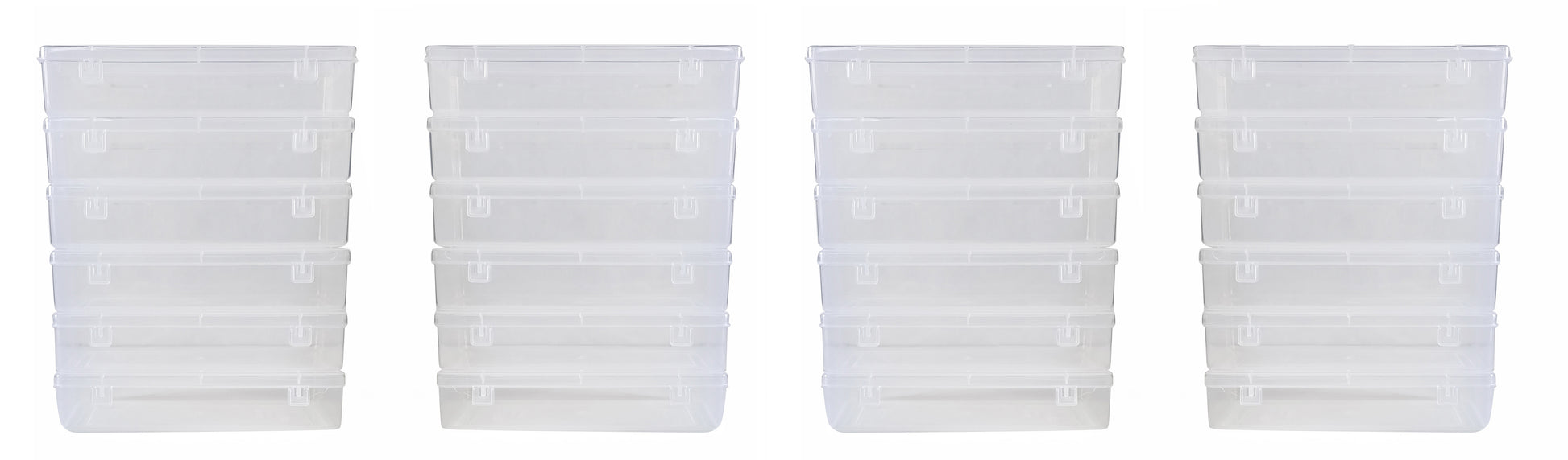 Clear Plastic Bright Small Storage Boxes set of 24