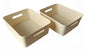 Plastic Checkered Large Storage Basket without lid Pearl White Colour upper view set of 2