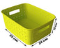 Plastic Checkered Medium Storage Baskets Parrot Green Colour showing basket size