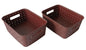 Plastic Checkered Medium Storage Basket without lid Chocolate Brown Colour side & upper view