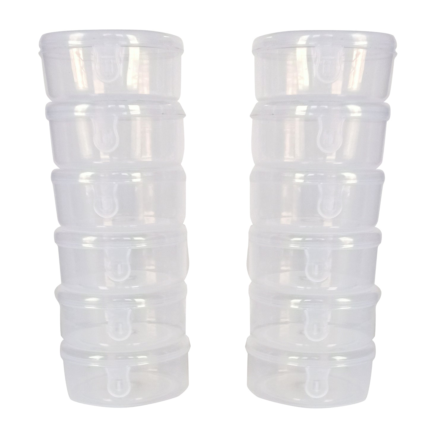 Plastic Clear Circular Storage Boxes set of 12