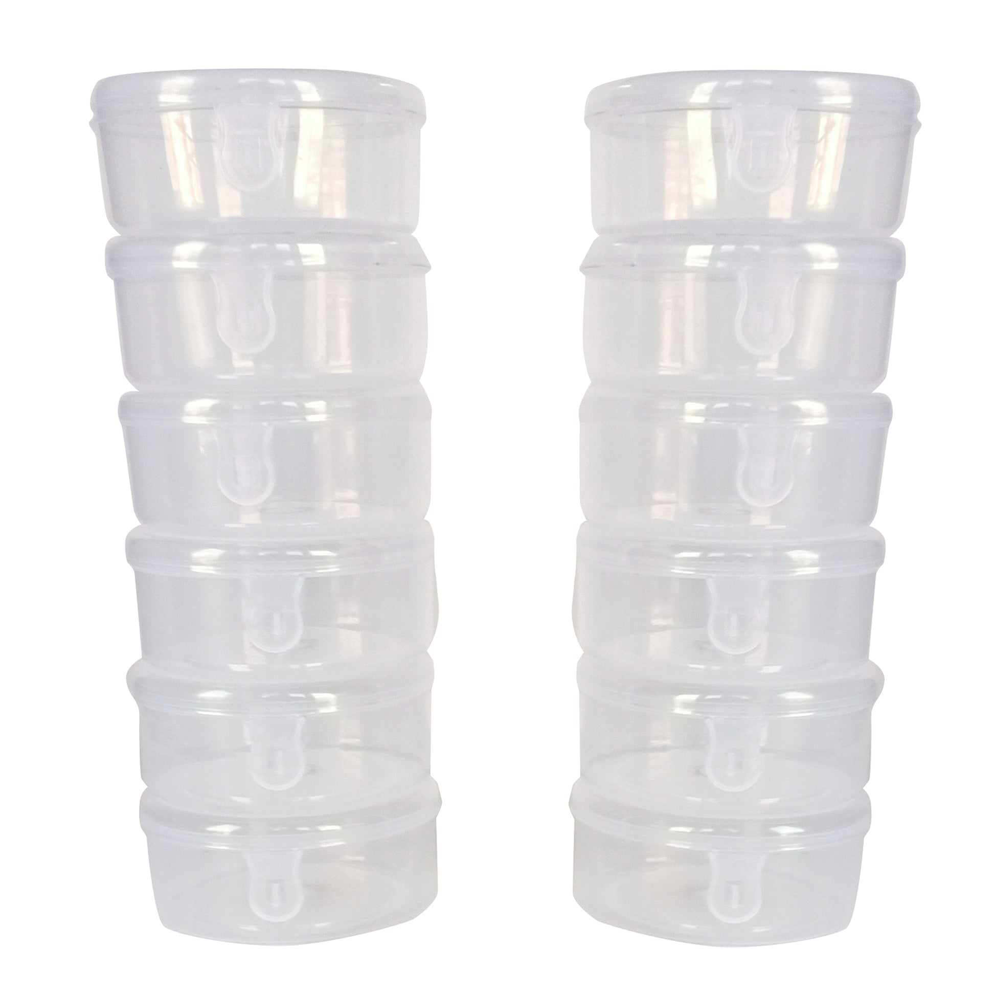 Plastic Clear Circular Storage Boxes set of 12