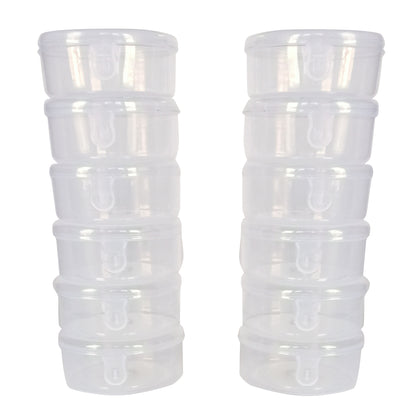 Plastic Clear Circular Storage Boxes set of 12