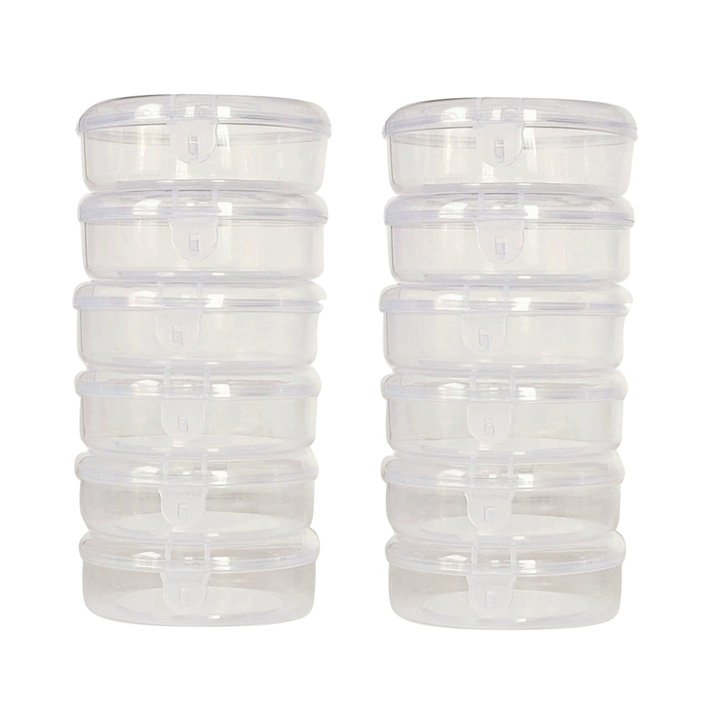 Plastic Clear Circular Storage Boxes set of 12