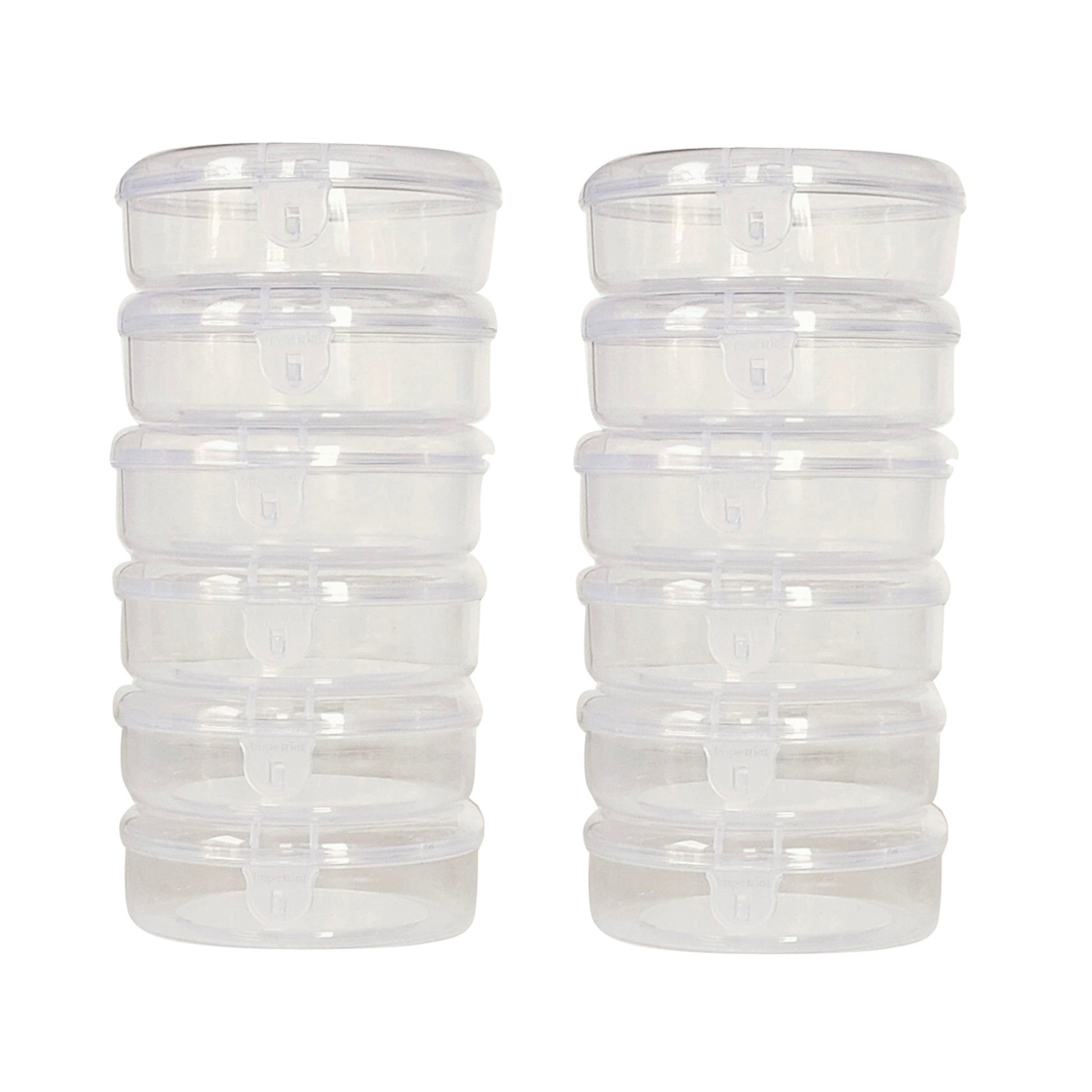 Plastic Clear Circular Storage Boxes set of 12