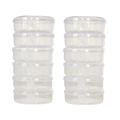 Plastic Clear Circular Storage Boxes set of 12