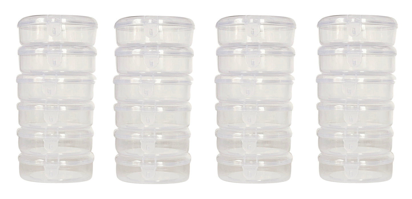 Plastic Clear Circular Storage Boxes set of 24