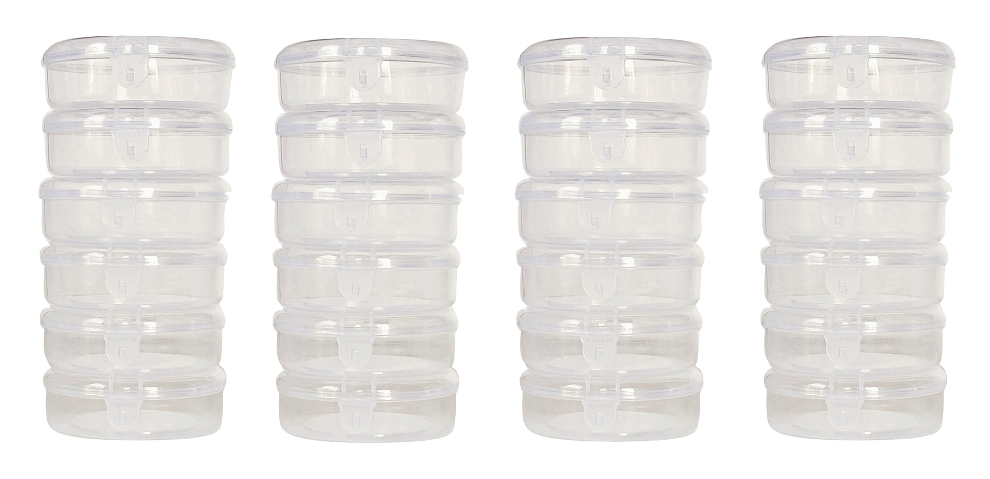 Plastic Clear Circular Storage Boxes set of 24