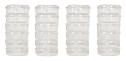 Plastic Clear Circular Storage Boxes set of 24