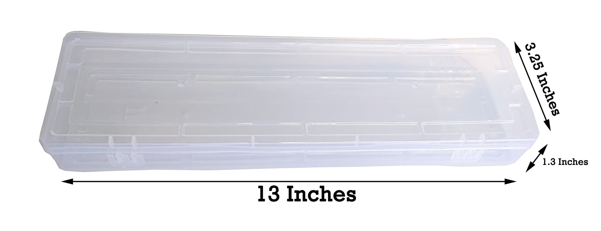 Clear Plastic Long Storage Boxes Size 13x3.25x1.3 Inches (Set of 3