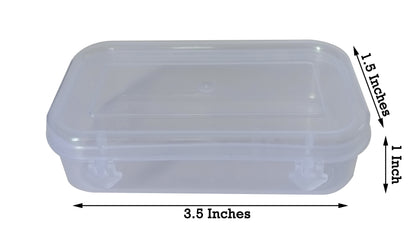 Clear Plastic Very Small Storage Boxes showing box size
