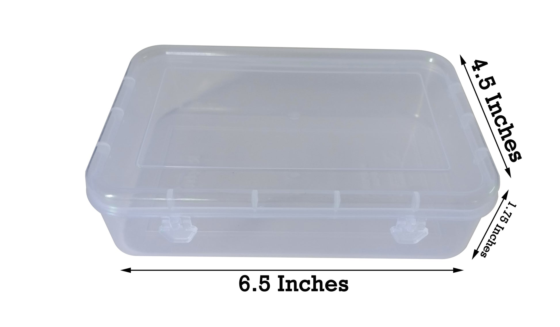 Clear Plastic Medium Storage Boxesshowing box size