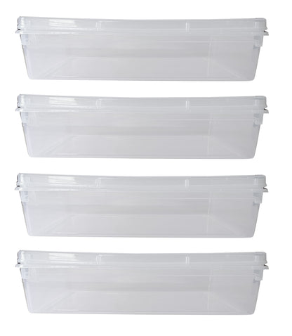 Clear Plastic Extra Large Storage Boxes - Fully Detachable Lid set of 4