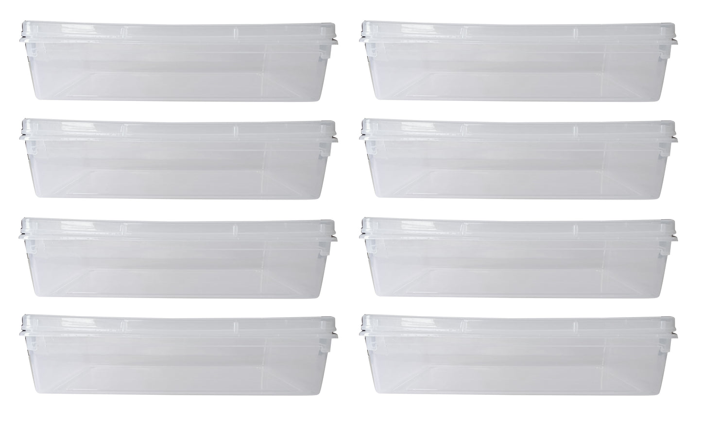 Clear Plastic Extra Large Storage Boxes - Fully Detachable Lid set of 8