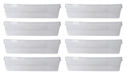 Clear Plastic Extra Large Storage Boxes - Fully Detachable Lid set of 8