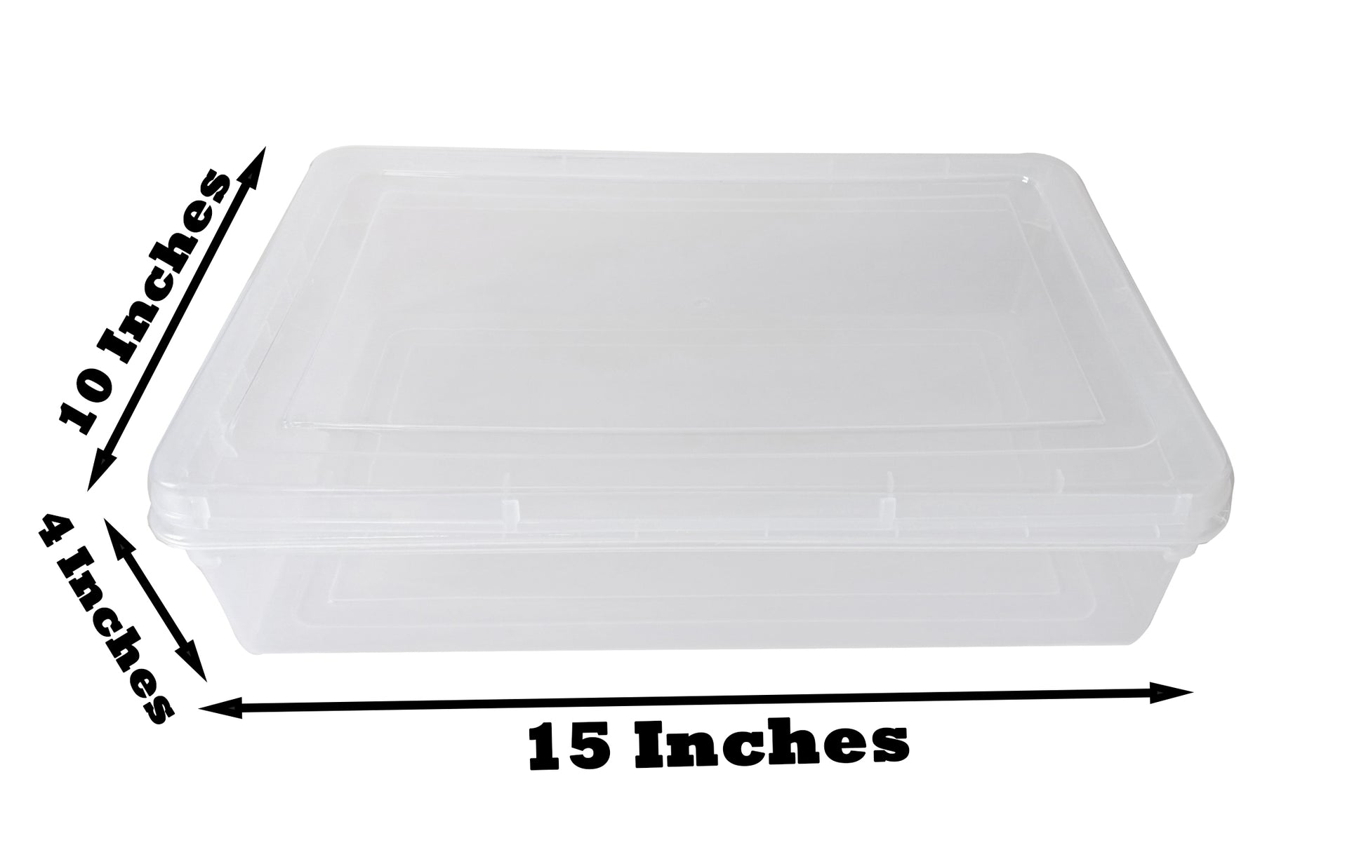 Clear Plastic Extra Large Storage Boxes - Fully Detachable Lid shoing box size