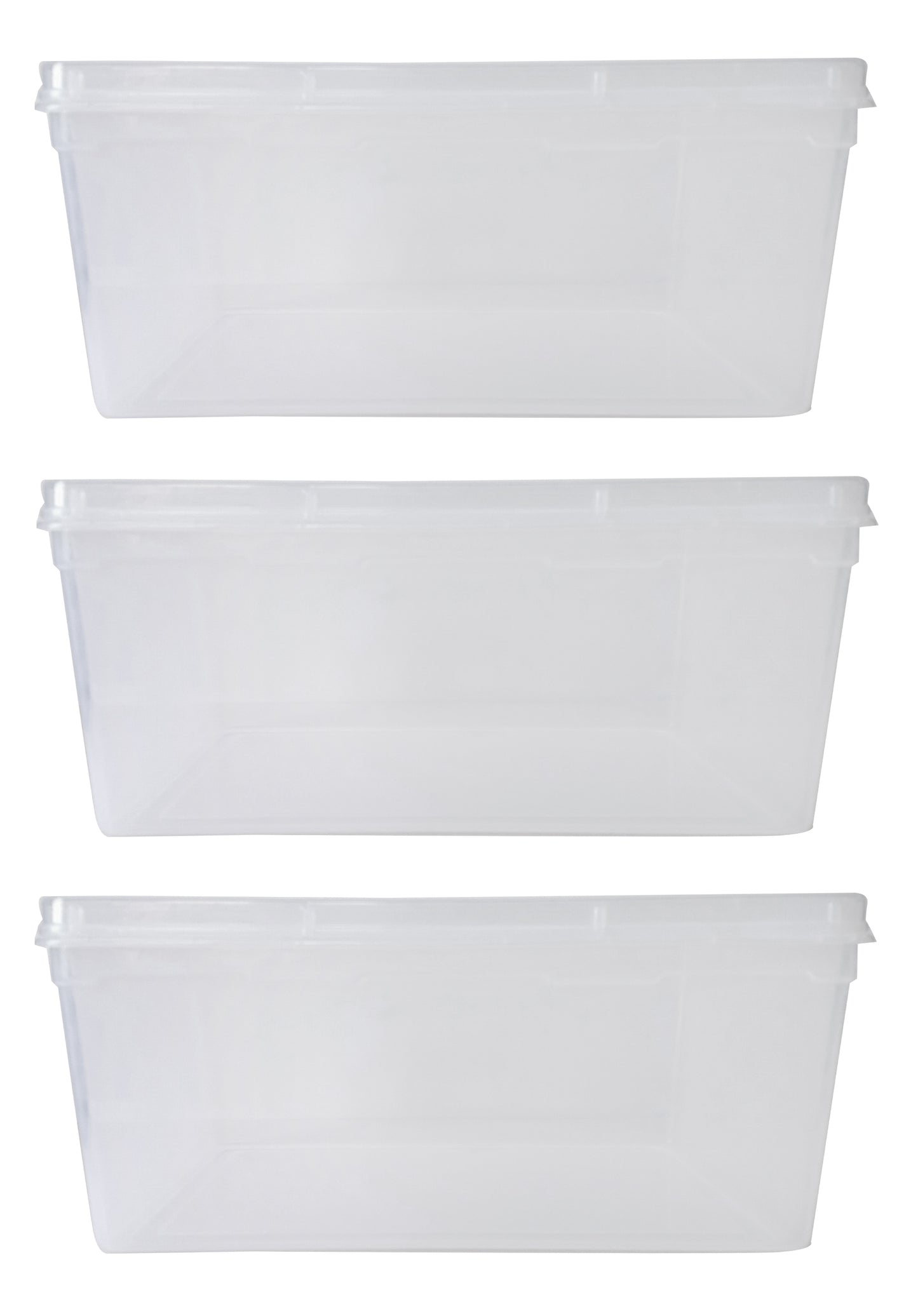 Clear Plastic Extra Large Storage Boxes - Fully Detachable Lid set of 3