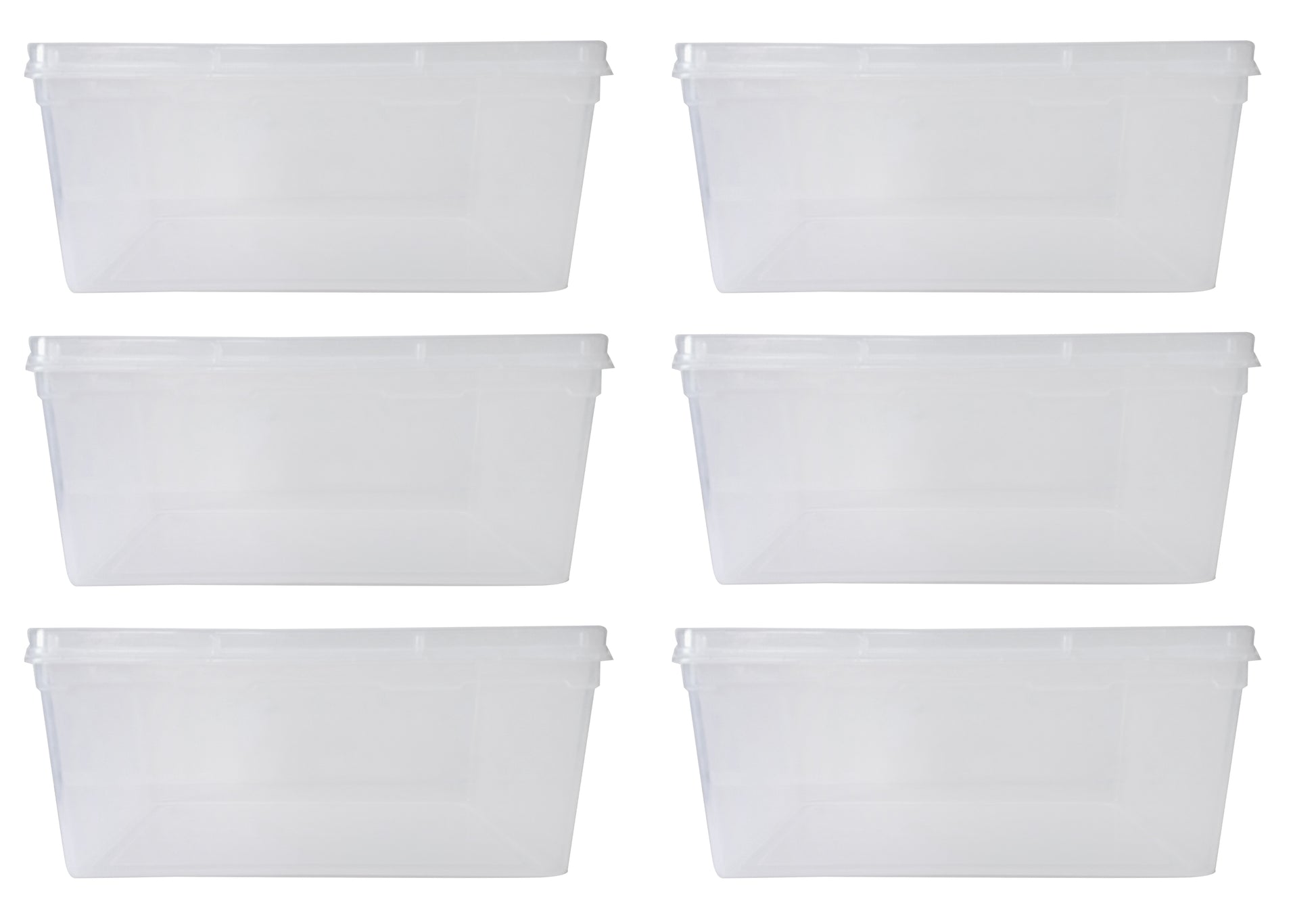 Clear Plastic Extra Large Storage Boxes - Fully Detachable Lid set of 6