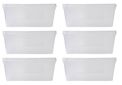 Clear Plastic Extra Large Storage Boxes - Fully Detachable Lid set of 6