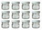 Glass Jars with white cap front view set of 12