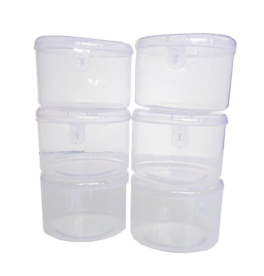 Plastic Clear Circular Storage Boxes set of 6