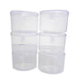 Plastic Clear Circular Storage Boxes set of 6